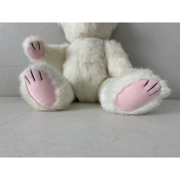 Vintage PBC International Teddy Bear Stuffed Plush White 18” Jointed Pink Paws - Picture 5 of 9